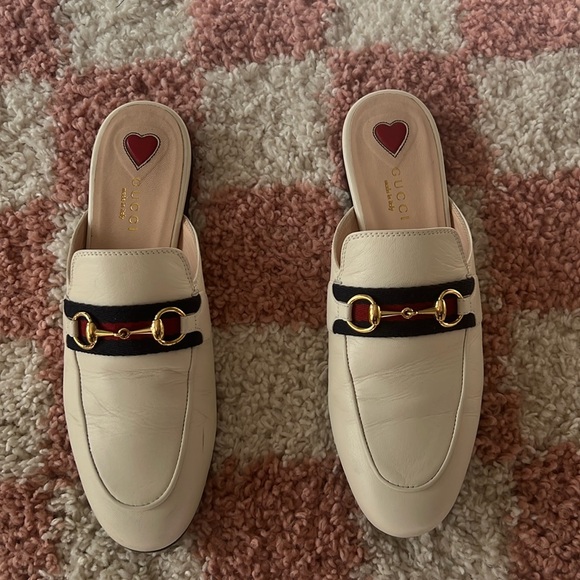 Gucci Women’s Princetown Leather Mules in White Size 37, no box - Picture 2 of 14